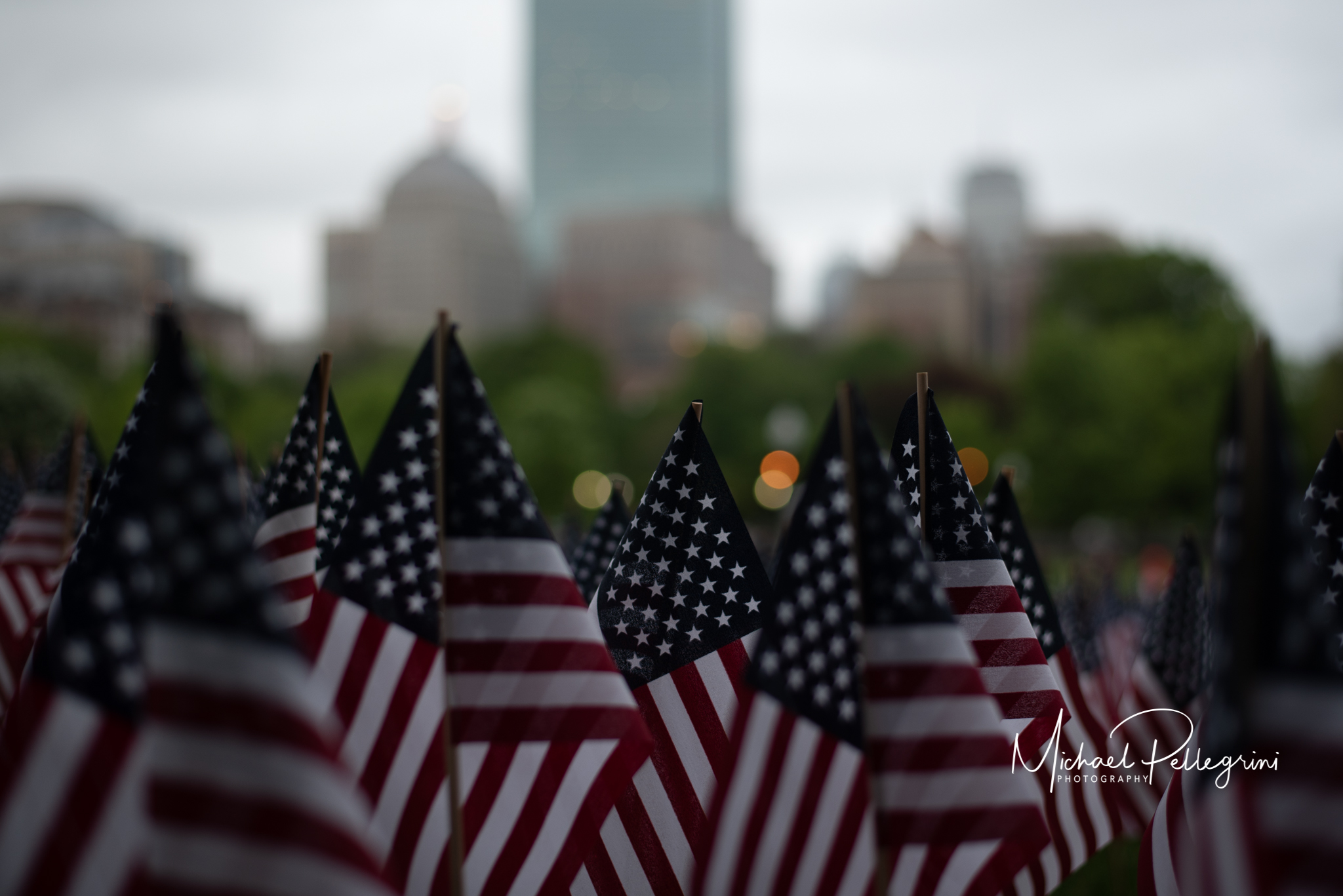 Memorial Flags In Boston