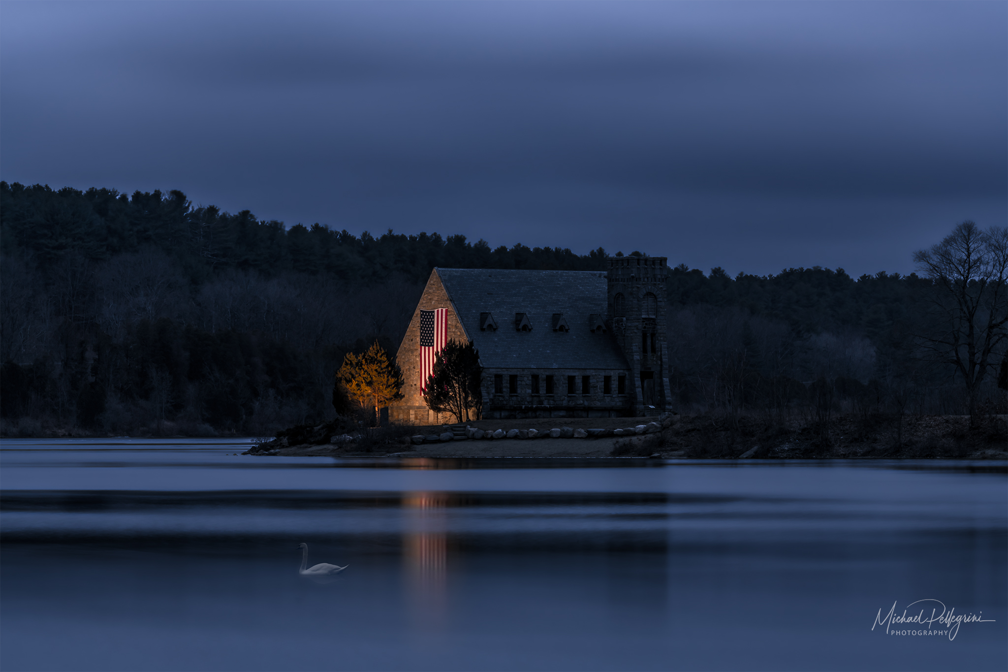 Old Stone Church After Sunset