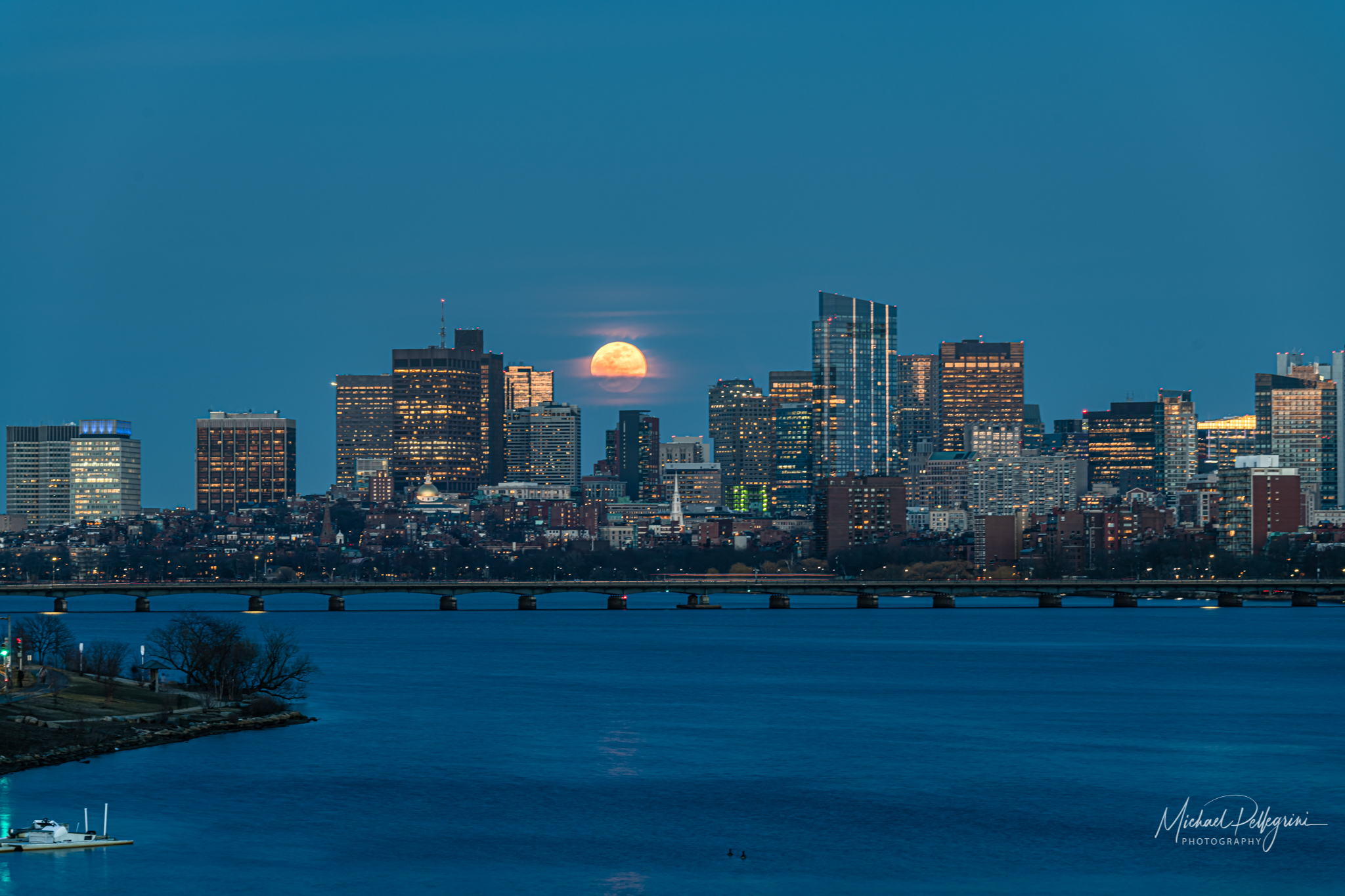 Moon Rise Over Boston